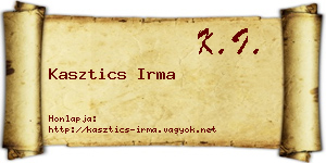 Kasztics Irma névjegykártya